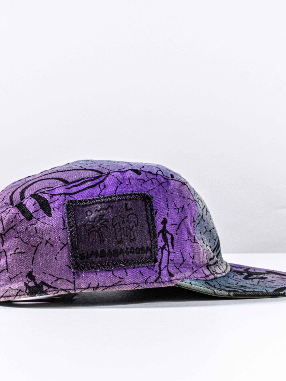 Vintage 90s Zimbabalooba Reversible 5 Panel Hat AOP Surf Skate Rave Print - Picture 5 of 16